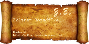 Zoltner Bozsóka névjegykártya